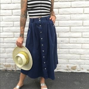 Vintage Midi Jean Skirt